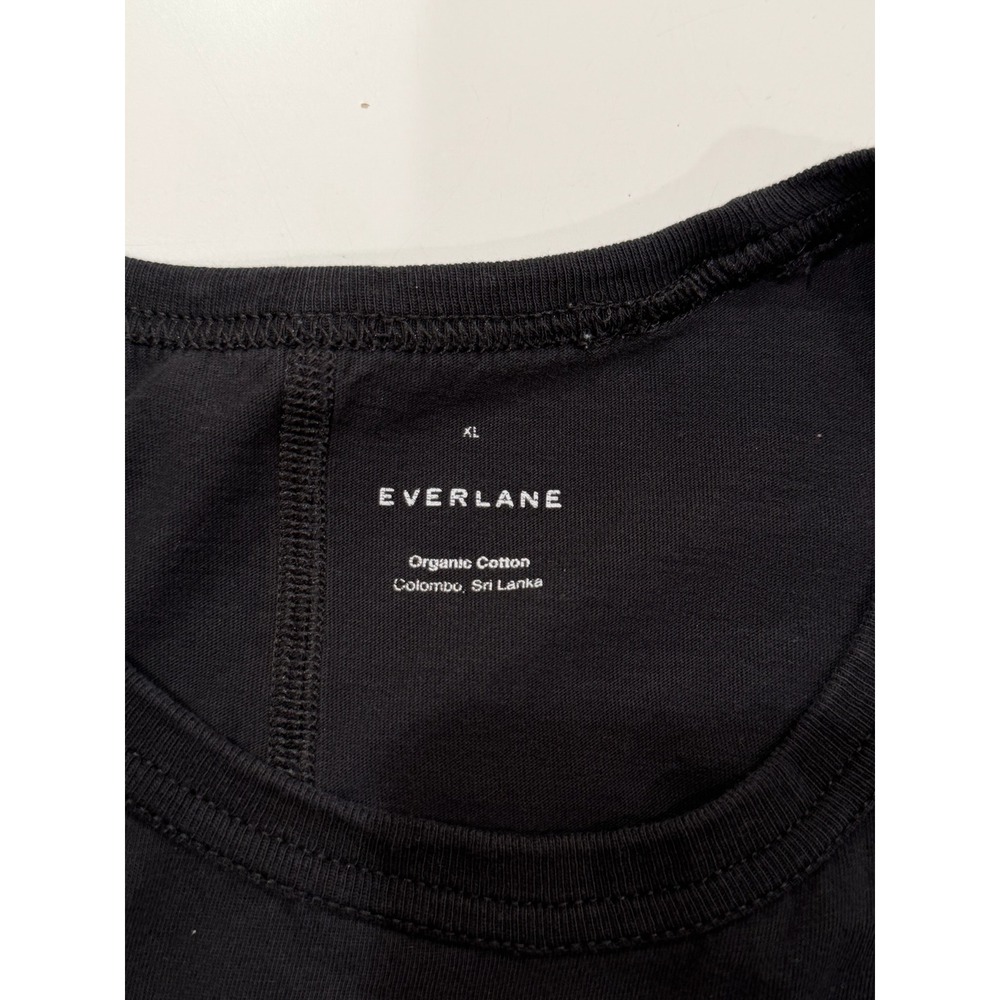 Everlane Organic Cotton Cut-Off Tank Top Black XL High Neck Ribbed Minimalist - Picture 4 of 5